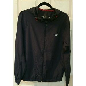 Hollister Navy Blue Men's Windbreaker w/Hoodie